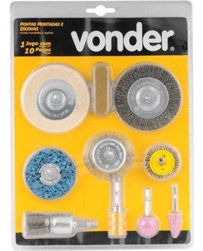 Kit Cepillos Para Taladro Vonder 10 Pcs - Ft 0