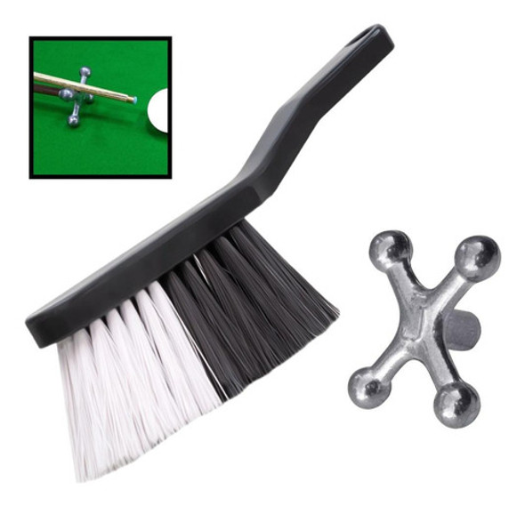 Cruzeta P/ Taco Bilhar E Escova Limpa Mesa Sinuca Snooker 1