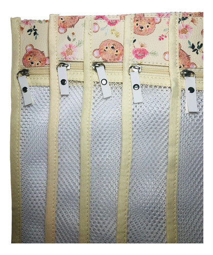 Kit 5 Saquinhos Organizador Maternidade Bebê Ursinho Amarelo 1