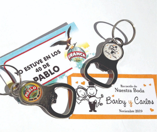 25 Llaveros Destapador Personalizado S/c Bols Y Cierre 1