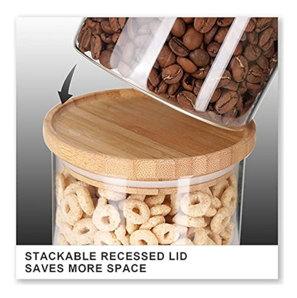 Frascos De Vidrio Con Tapas De Bambú, Frascos De Vidrio Para 1