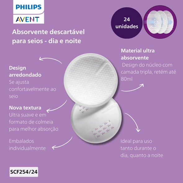Kit 2 Cx Absorvente Descartável Para Seios Avent Noite E Dia 1