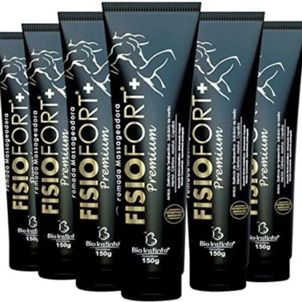 Kit 12 Pomadas Massageadora Fisiofort Premium 150g 0