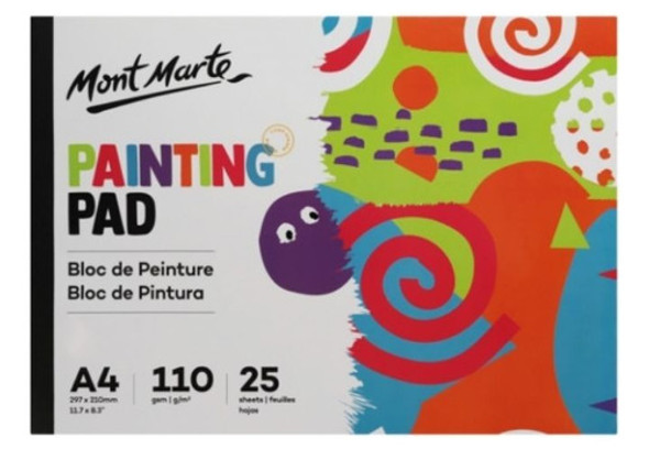 Block Para Pintar Mont Marte 110g Medida A4 X25 Hojas 0