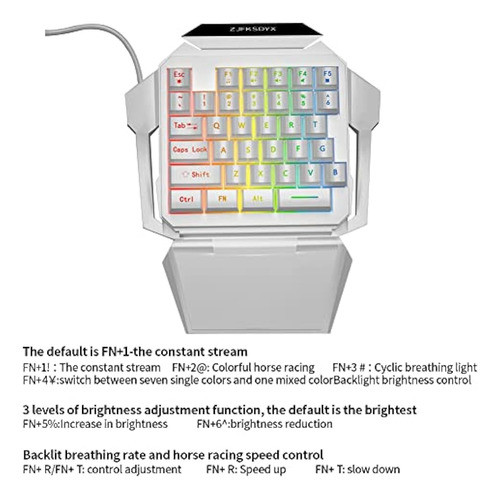 Combinación De Teclado Y Mouse Para Juegos Con Una Sola Mano 1