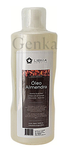 Óleo Aceite Almendras Masajes Marca Libra Cosmética 1 Litro 0