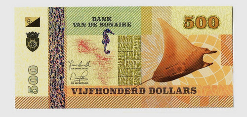 Fk Billete Bonaire 500 Dolares 2015 Uso Privado Sin Circular 0