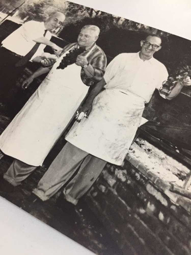 Antigua Foto 1961. Hombres / Asado 18x12 1