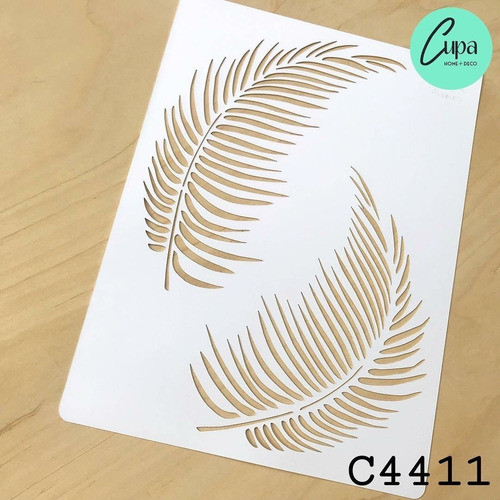 Stencil Hojas De Palmera 90x60 Pared Tela Piso Muebles Deco 0