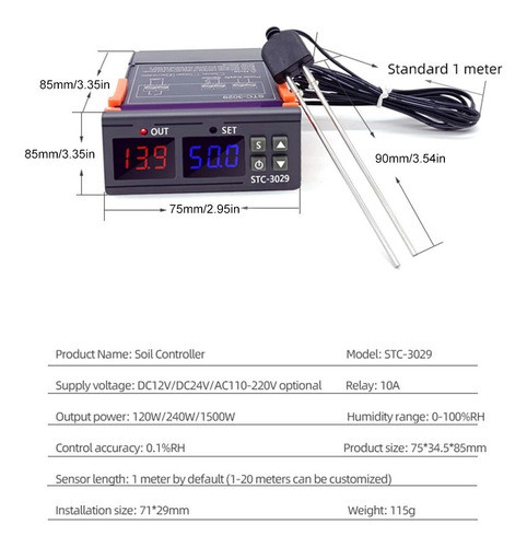 Controlador Umidade Solo Stc-3029 Estufa Nfe No Full 1