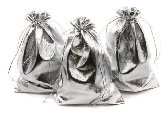 Saco Lamê 7x9 Cm Prateado Saquinho Tecido Metalizado C/50 U 0 Saco Lamê 7x9 Cm Prateado Saquinho Tecido Metalizado C/50 U 0