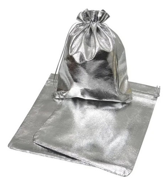 Saco Lamê 7x9 Cm Prateado Saquinho Tecido Metalizado C/50 U 1 Saco Lamê 7x9 Cm Prateado Saquinho Tecido Metalizado C/50 U 1