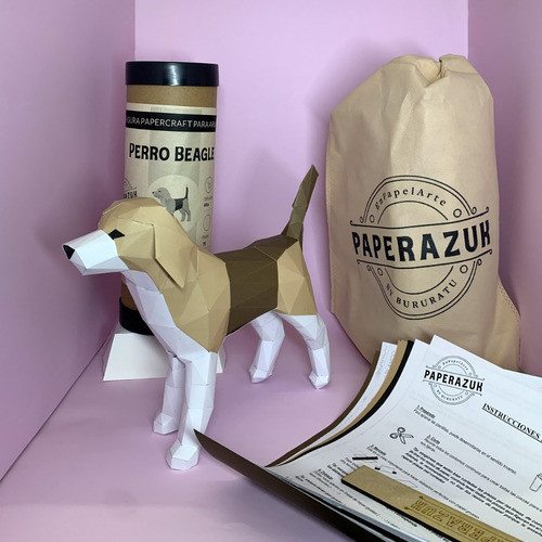 Figura Perro Beagle Papercraft Kit Para Armar 1
