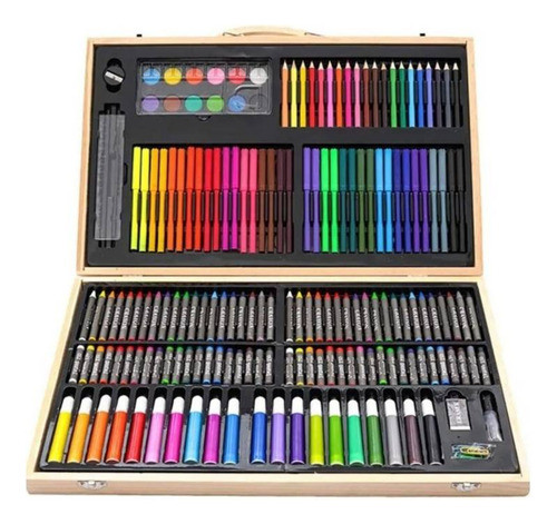 Valija Set Artístico 180pcs Lápices Crayones Pincel Ltf Shop 1