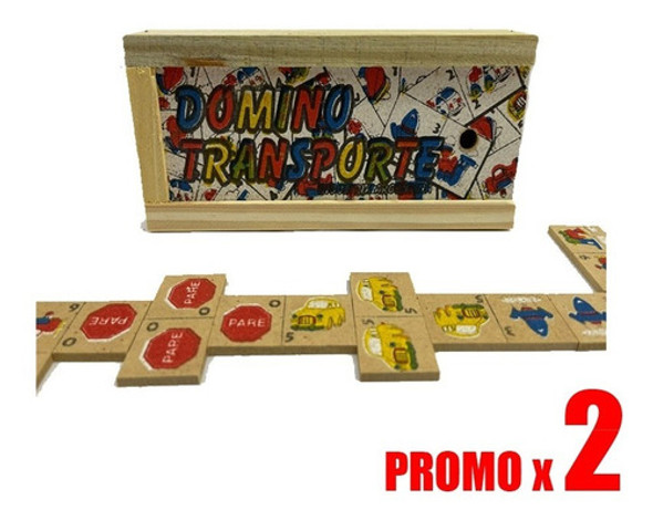 Domino De Madera Transporte Didáctico Juego Infantil Kaos 0
