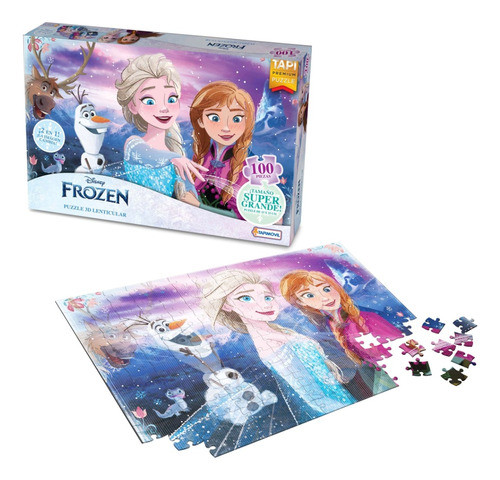 Puzzle Rompecabezas Lenticular 3d Disney Frozen 100 Pzs Tapi 0