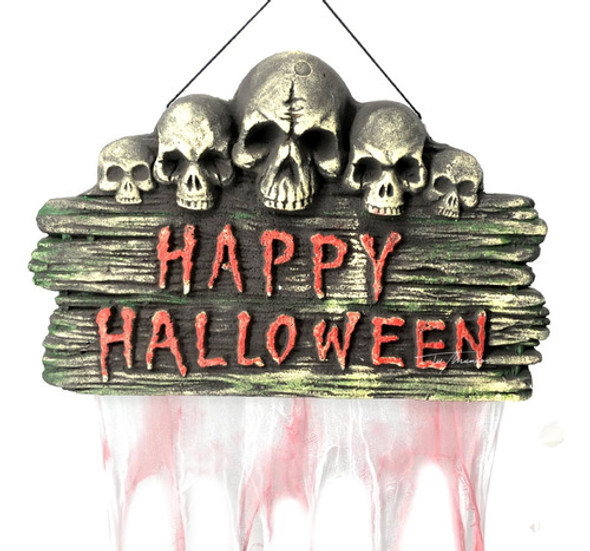 Cartel Calaveras Happy Halloween Decoración 1