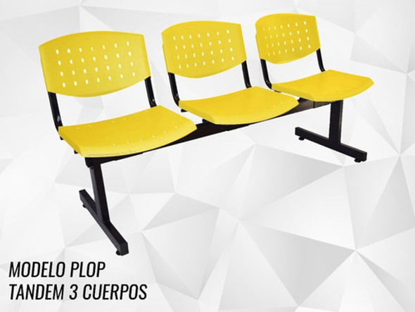 Tándem Modular 3 Cuerpos Oficina Plastico Color Resistente 0