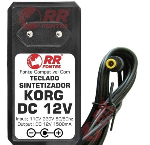 Fonte Dc 12v 1.500ma Para Equipamentos Korg Microx 1 Fonte Dc 12v 1.500ma Para Equipamentos Korg Microx 1