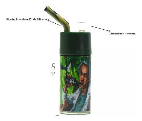 Bong Mini De Vidrio Con Boca De Silicona 15cm Tzimtzumtienda 1