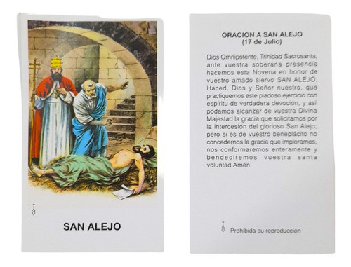 Estampas San Alejo Santo Santoral Virgen X 100 Un 0