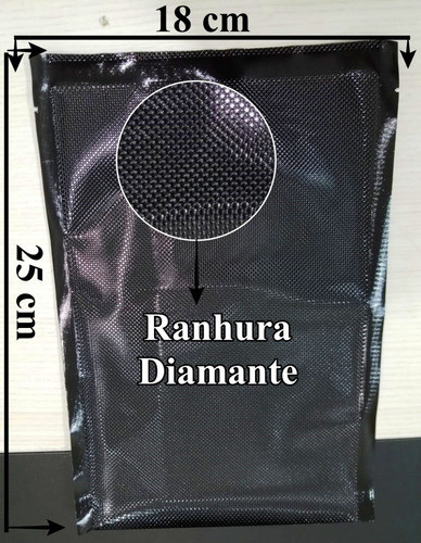 Embalagem Ranhurada Formato De Diamante - Total Black Shield - Kit C/ 100 Un 18cmx25cm - Fresh Pack Pro, Oster Fun Kitc 0