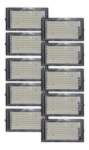 10 Reflectores Proyector Led 100w B.frío Alta Potencia Ext 0