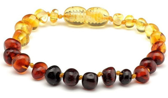 Pulseira / Tornozeleira De Âmbar Bebê Barroco Rainbow Polido 0