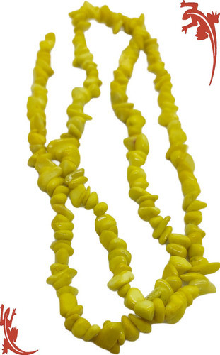 Escalla De Piedra Howlite Amarilla,tira 90 Cm, Oferta 1 Tira 1