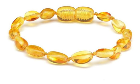 Pulseira / Tornozeleira De Âmbar Bebê Olive Mel Polido 0