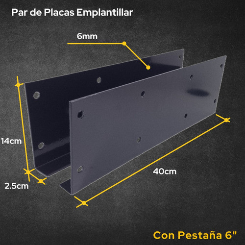 Placa Chapa Union Tirante Viga Madera  2x6 + Tornillos 1