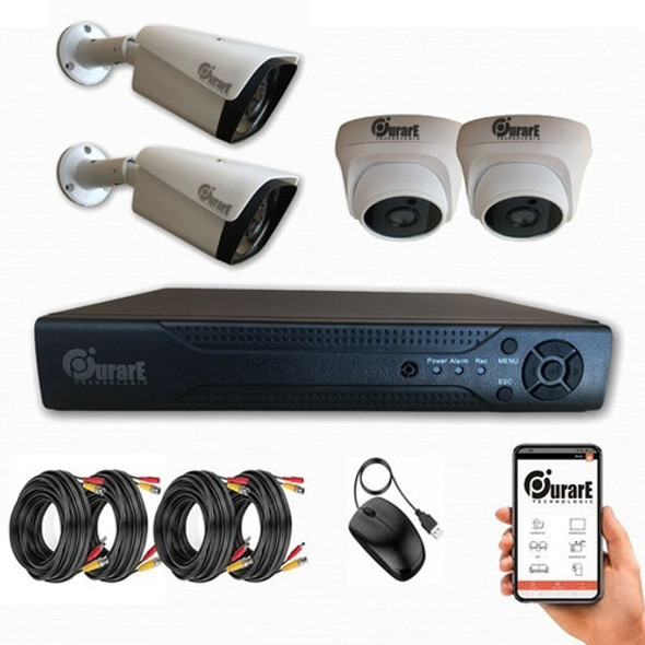 Kit Seguridad Fullhd 4 Cámaras 2mp  Purare + Disco 320g Mli 0
