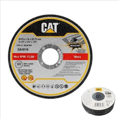 Disco Cat Para Corte Metal De 115x1.6x22mm Kit 10pzas Fubral 0