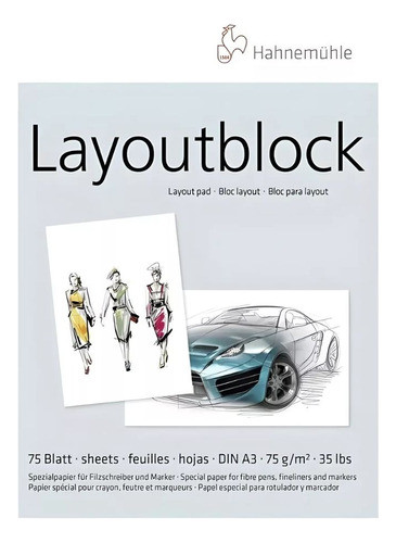 Bloco De Desenho Hahnemuhle Layout Pad A3 Grande 75 Folhas 0