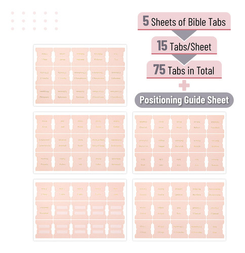 Mr.pen Pestañas Para Biblia Con  Guia De Alineacion Rosa 1
