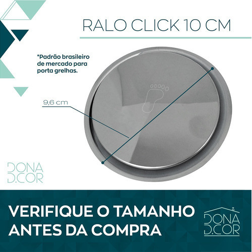 Ralo Inteligente Click De Banheiro Redondo 10 Cm Veda Cheiro 1