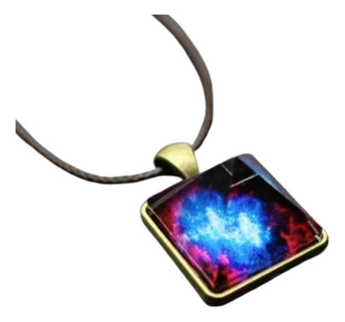 Collar Piramide Cristal Spce Luminoso Fluorescente Vintage 0