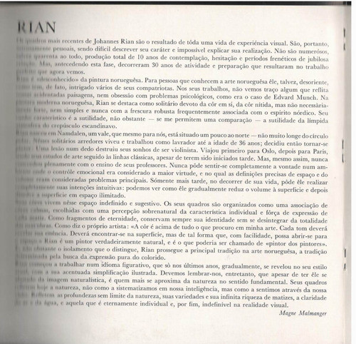 Catálogo / Johannes Rian ( Noruega : 9a. Bienal Sao Paulo ) 1