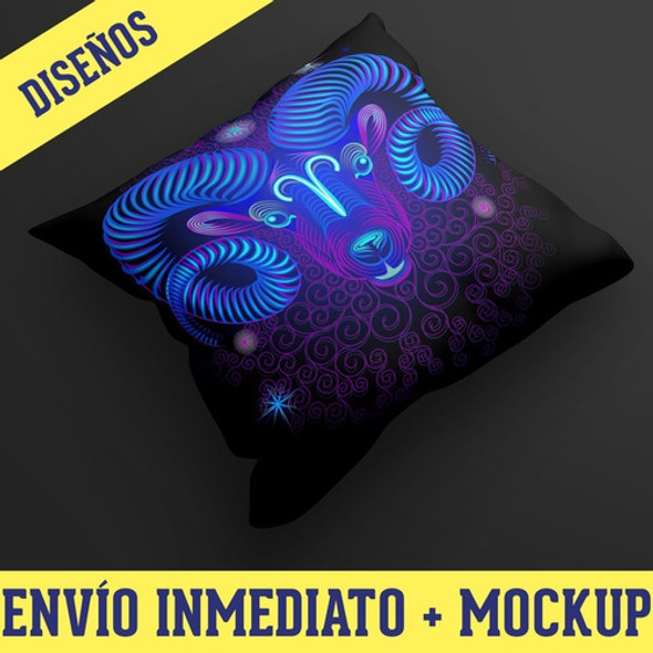 Diseños Cojines Neón Signos Del Zodiaco Sublimación M22 1