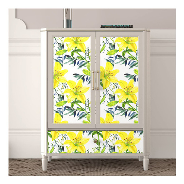 Yullpaper Papel Tapiz Floral Amarillo De 17.5 X 394 Pulgadas 1