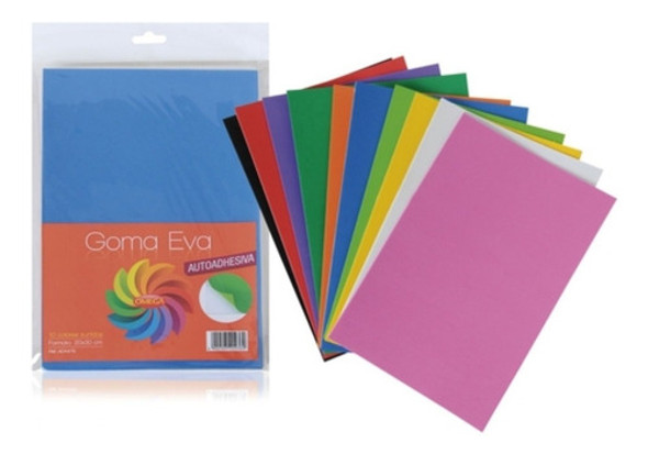 Paquete 10 Hojas D Goma Eva Autoadhesiva De 20x30 Cm Colores 0