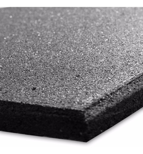 Piso Borracha Impact 16mm Kit 3 Placas 0,50x0,50m Preto Mcd 0