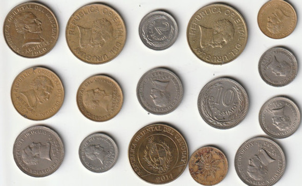 M617 Uruguay Lote De 16 Monedas Excelentes P/clasificar 1