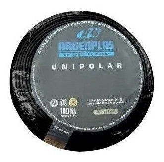Cable Unipolar 6mm2 Pvc Negro Argenplas Iram (x Metro) 1