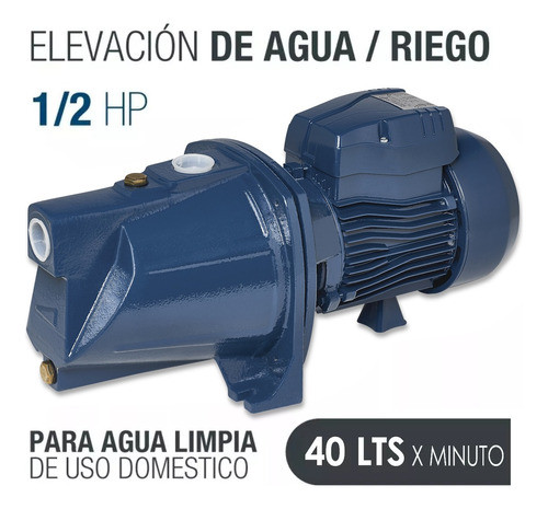 Bomba Autoaspirante Pluvius Jet60 1/2 Hp Riego Eleva 40 Mts 1