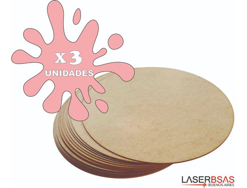 Circulo 40 Cm X 3 Unid. En 9mm C40-9-3figura Base Mdf Fibro 1