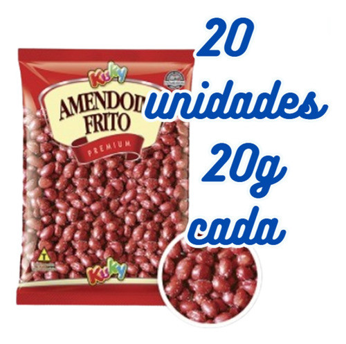 Amendoim Frito Com Pele Salgado = 20 Embalagens D 20g Kuky 1