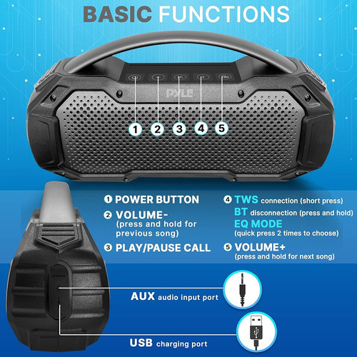 ~? Pyle Portable Wireless Bluetooth Loud Streaming Speaker W 1