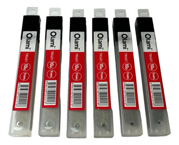 Repuesto Cutter Trincheta Cortante 9mm Tubo X 10un Pack X 6 0