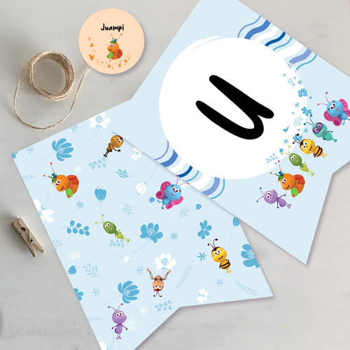Kit Imprimible Bichikids Azul Celeste Candy Bar Tukit 1